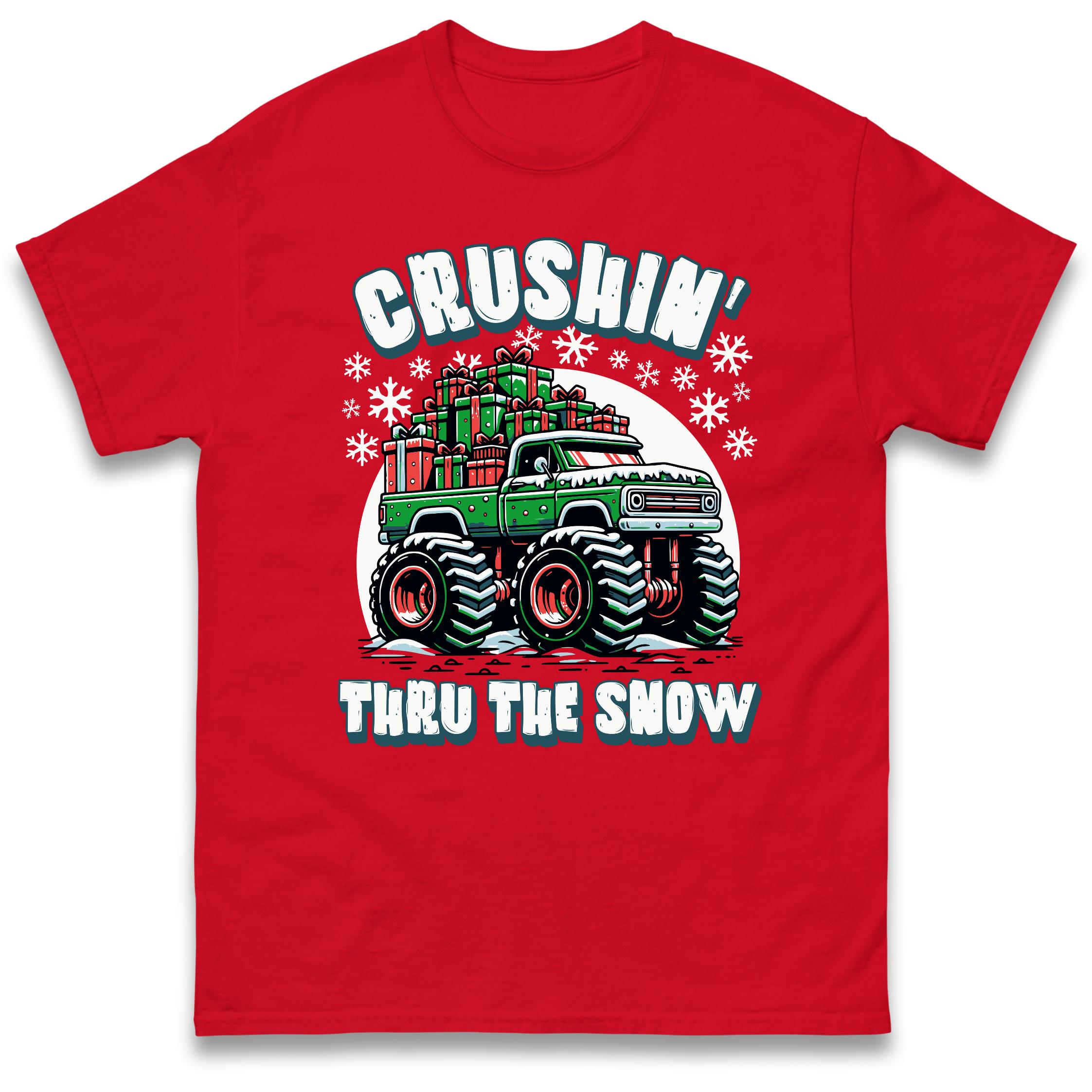 Crushin Thru The Snow T-Shirt Tshirt Mens Womens Tops Unisex Tees 100% Cotton S