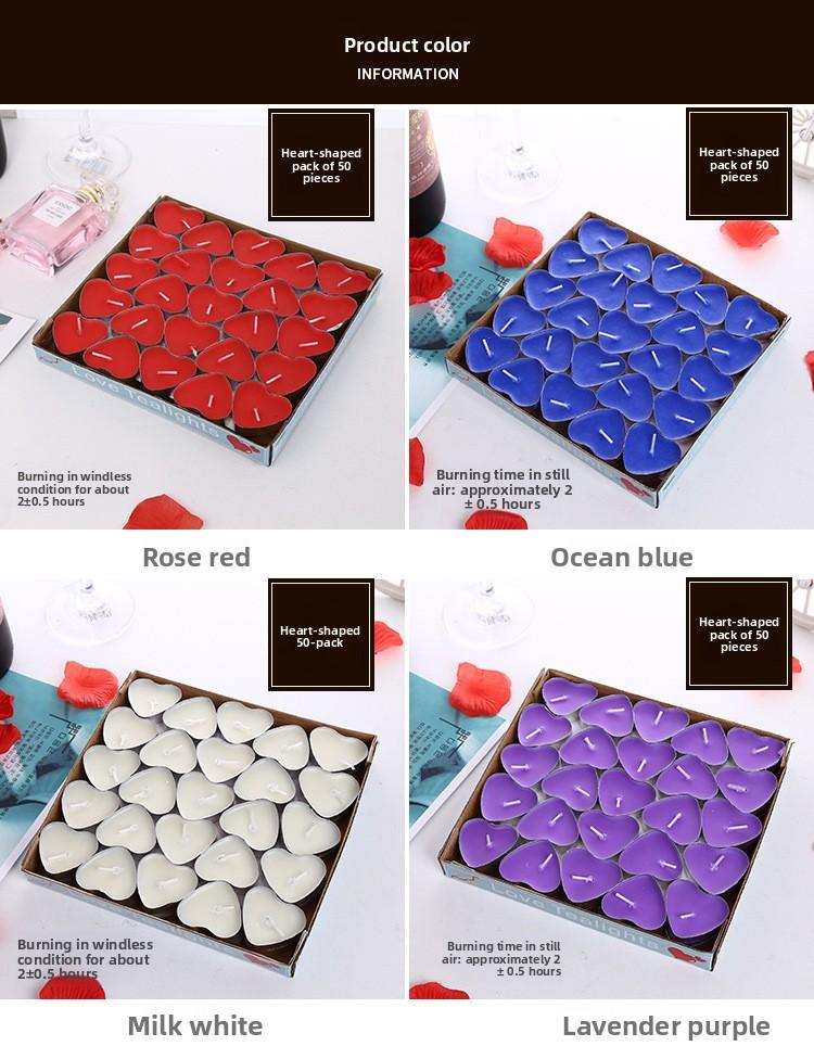 2-Hour Heart-Shaped Confession Smokeless Semi-handmade Tea Light Candle Birthday Qixi Festival Valentine's Day Proposal Display