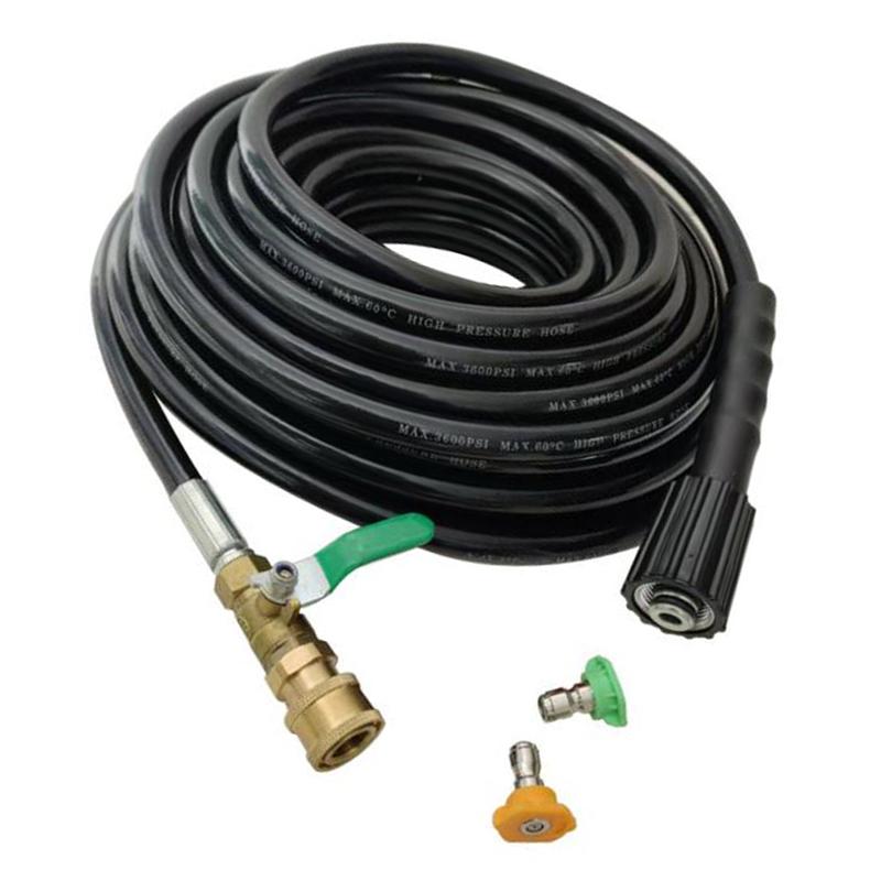 Water Hose Kit with High Pressure Cleaning Pipe Nozzles and Movable Valve for Outdoor Lawn and For Garden Use 7m and 10m Length