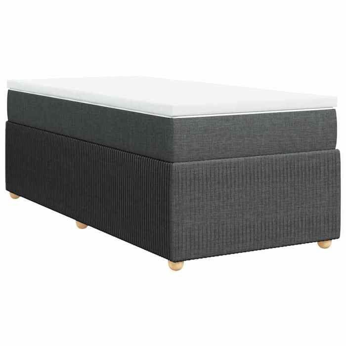 Maison Exclusive - Sommier à lattes de lit avec matelas Gris foncé 100x200cm Tissu