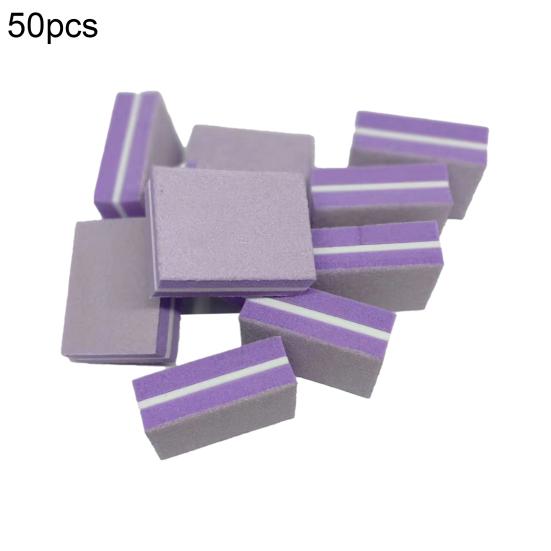 

50 шт./мішок пилка для нігтів міні багатофункціональна губка манікюрні інструменти буферні блоки для нігтів фіолетовий