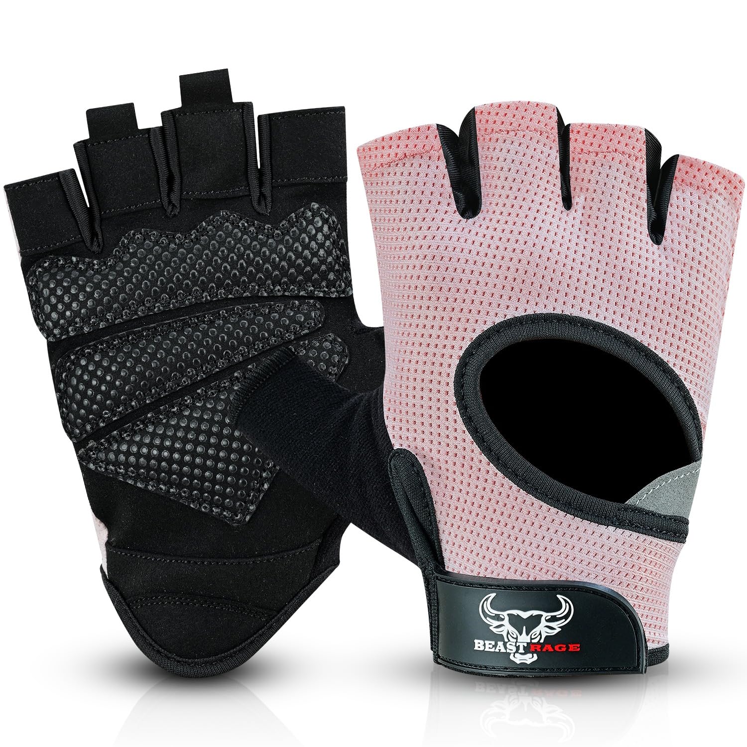 Beast Rage Training Gloves, Strong Grip Sports Gloves, For Strength L розовый