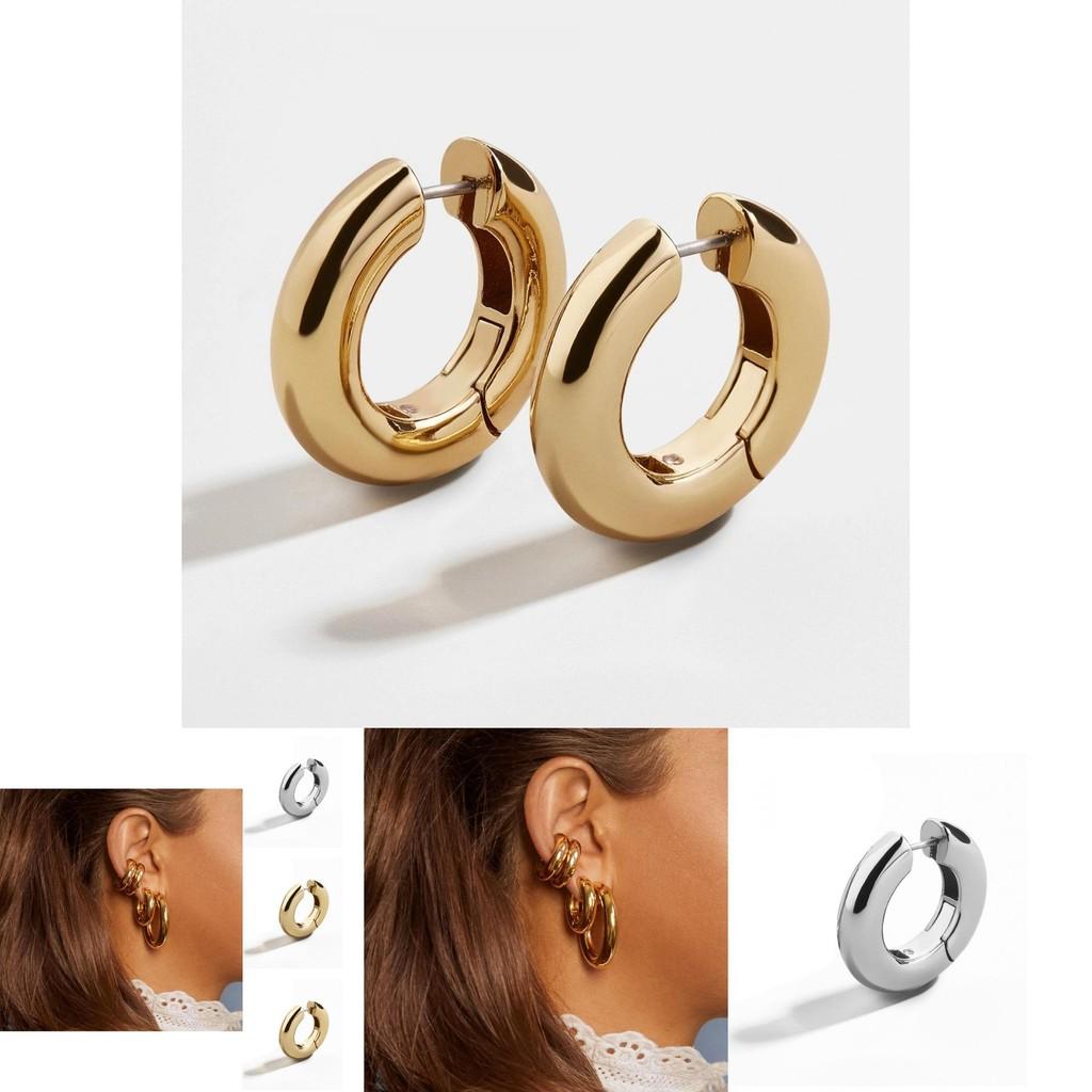 Trendy Geometric Copper Hoop Earrings For Women Stylish And Fashionable Jewelry