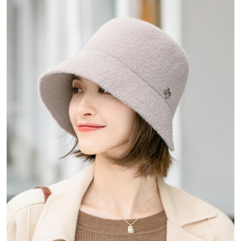 Čepice Ženy Podzim Zima Všestranná umyvadlová čepice Teplá čepice Celebrity Vlněné Jednobarevné Rybářské čepice