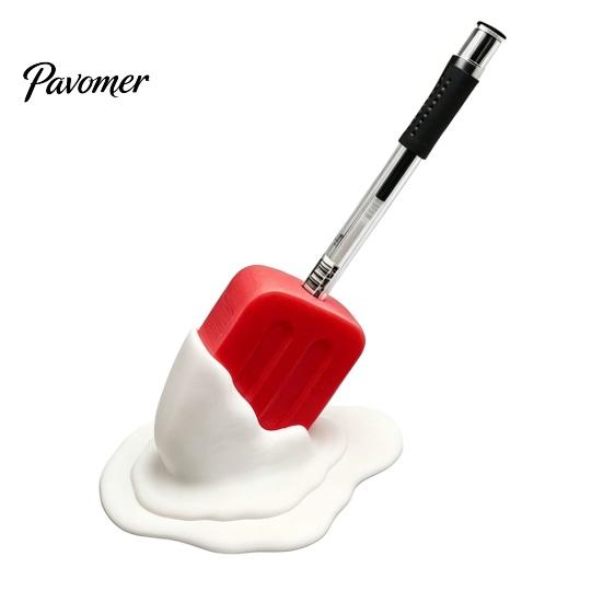 Creative Pencil Cup Cute Melting Popsicle Pen Holder, Unique Decorative Stationery Organizer, Colorful Marker Holder Durable PLA Container for Office