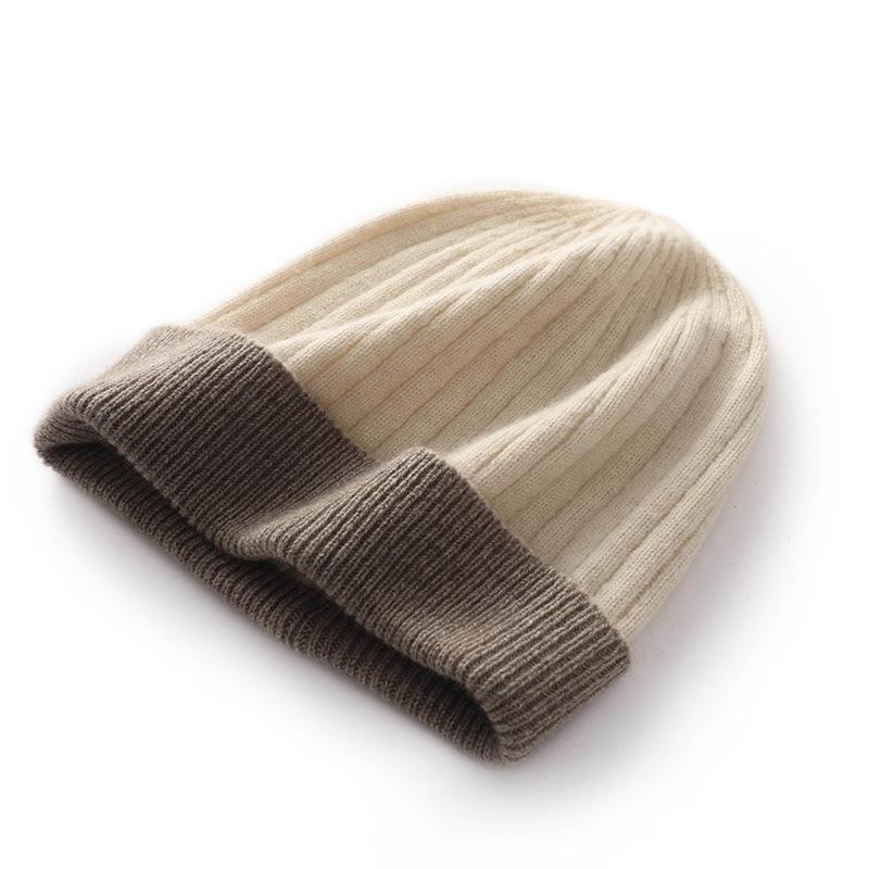Soft Cashmere Autumn and Winter New Style Unisex Casual Ear Protection Color Matching Hat Fashionable Knitted Hat
