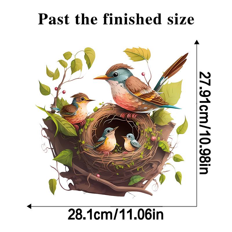 

Мультфільм «Пташине гніздо», наклейка на стіну, водонепроникні наклейки для туалету для ванної кімнати 30x30cm