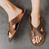 Fashion Mules Outdoor Half Drag Antiskid Simple Lazy Flats Summer Men's Sandals New Slides Flip-flops Lightweight Handmade Men Slippers