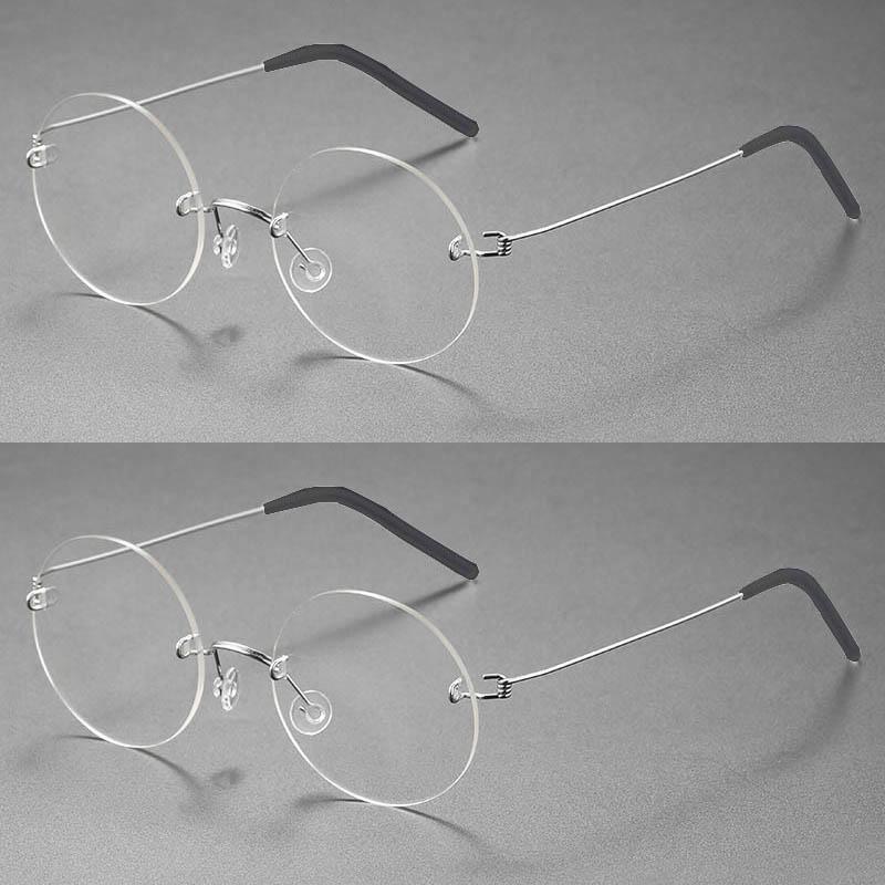 Ultraleichte Titan Randlose Brille Klein Blaulichtfilter Computerbrille Unisex Brillengestell Brille Randlose Brille