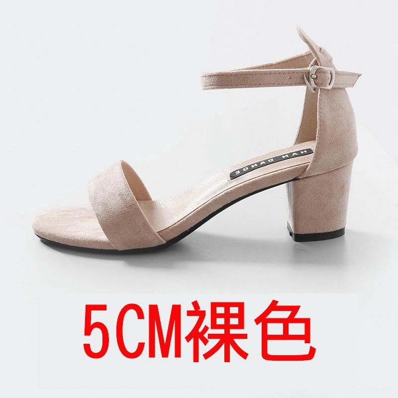 Huizhou Damenschuhe mit Sandalen weiblich neu Fee dicker Absatz mittlerer Absatz Mädchen hohe Absätze