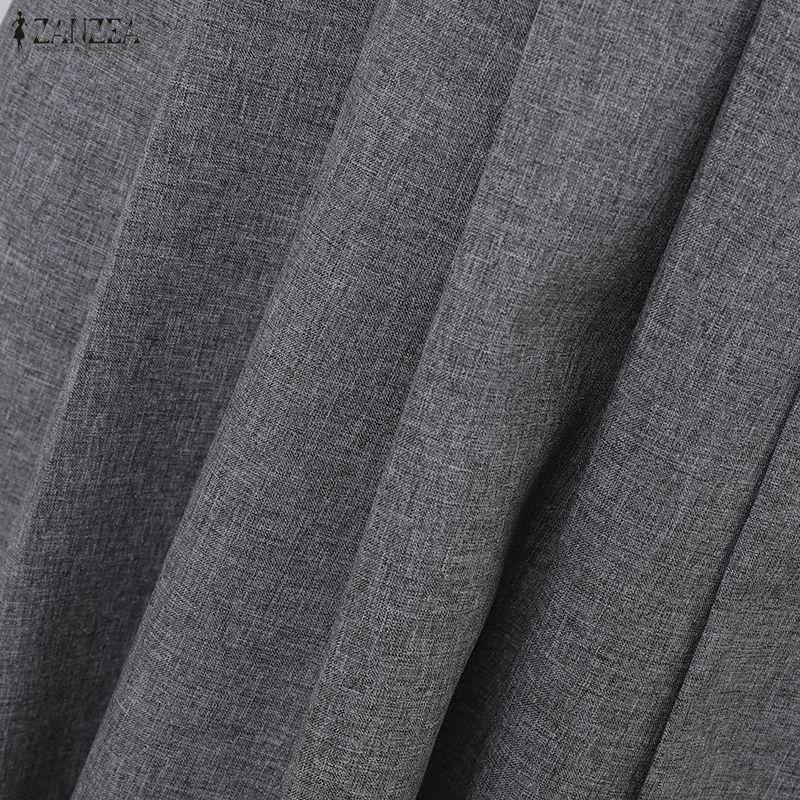 ZANZEA Women Elegant Casual Solid Color Loose Commute Midi Skirts