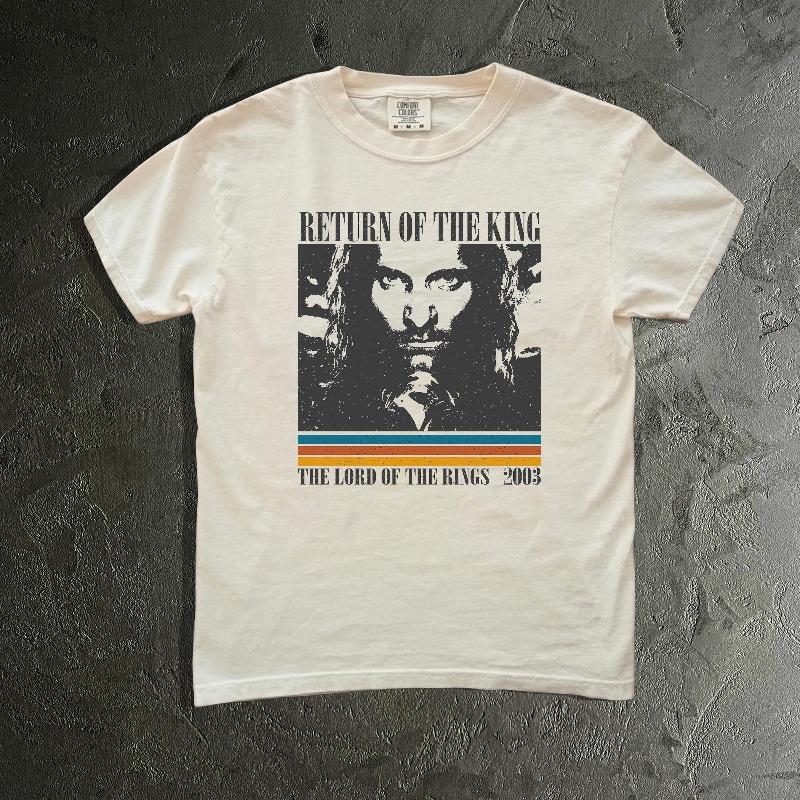 Retro The Lord of The Rings The Return of The King Fantasy Movie Tshirt for Unisex Summer New Unisex Casual Fashion Tshirt L