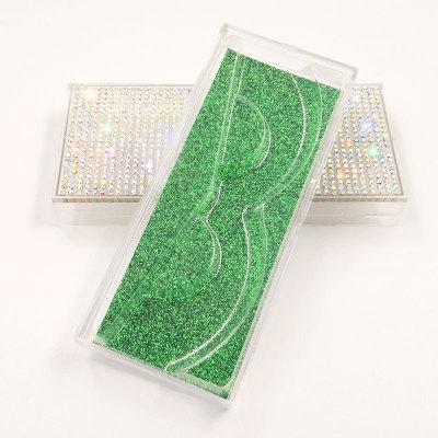Custom Packaging Glitter Rhinestone Lash case Empty Rhinestones Eyelash Box with windows