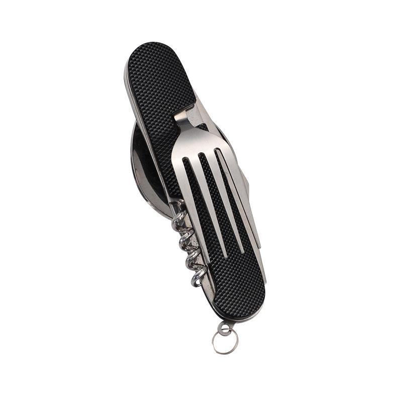 

Многофункциональная складная разборная посуда: Компактный дорожный и уличный нож для фруктов с алюминиевой ручкой чёрный