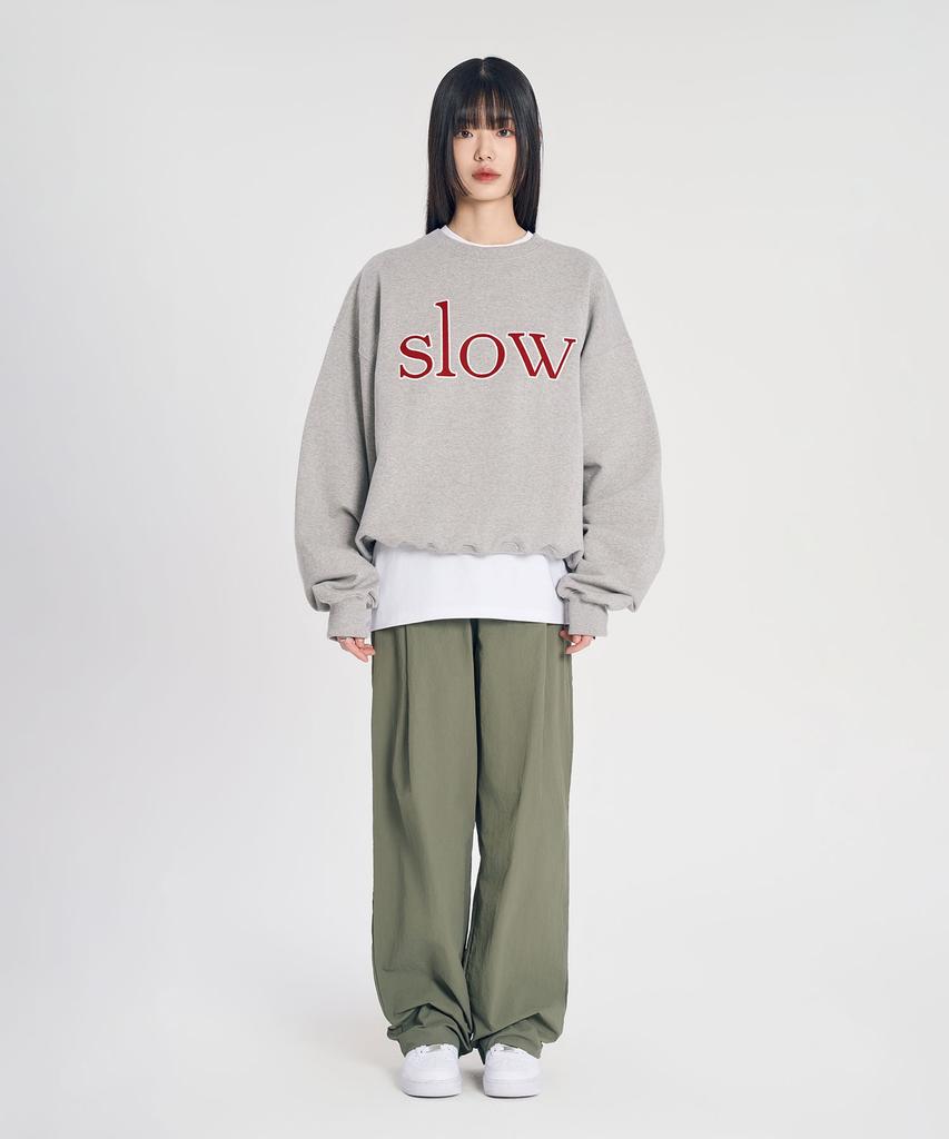 SLOW RECORD HOUSE Nylon Single-Pleat Pants_Khaki