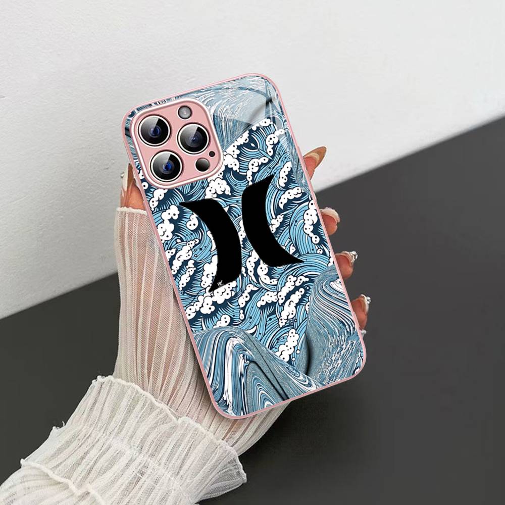 Klassische Berühmte Marke H-HurleyS Logo Gehärtetes Glas Für Iphone 14 13 12 11 Pro Mini XS MAX 14Plus X XS XR Hüllen