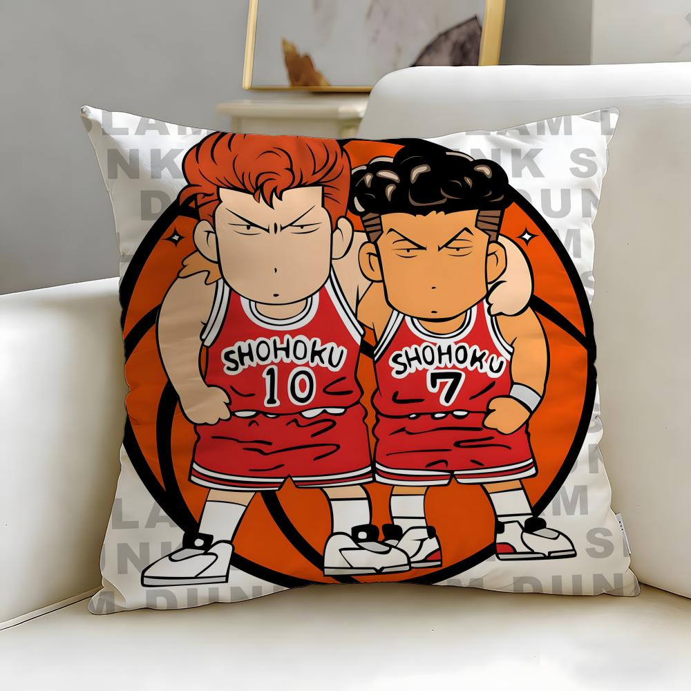 Classic Anime Slam Dunk Cushion Cover Soft & Easy-Wash Pillow Case – Versatile for Couch, Bed, Travel and Office