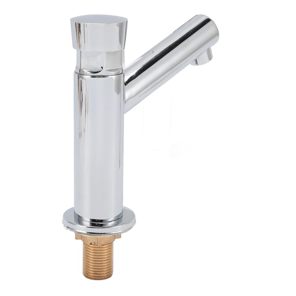 Bathroom Sink Faucet Single Handle Angled Delayed Faucet Water Tap for Home Hotel