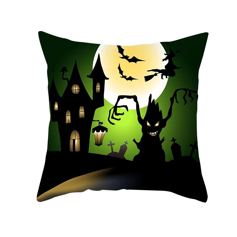 Home Decor Halloween Pumpkin Cushion Cover Trick or Treat Farm Print Sofa Cushion Cover X Funda De Almohada