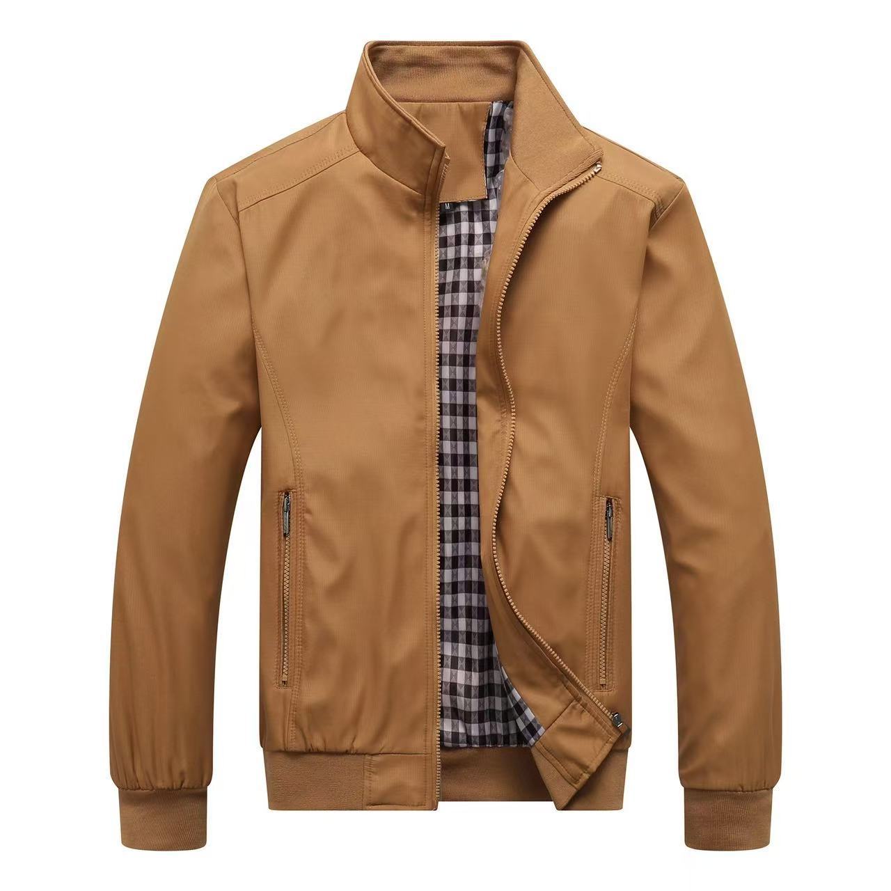 

Men s Jacket Casual Clothing Korean Version Handsome Pilot Zipper 6XL 200-220 jin хаки