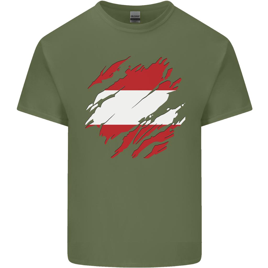 Torn Austria Flag Austrian Day Football Unisexs Light Cotton TShirt