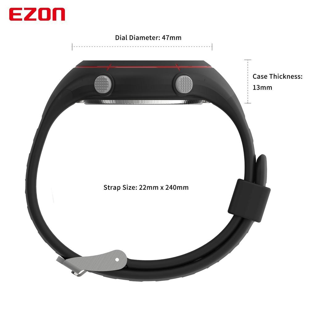 Laufuhr Sportuhr mit Sender IP67 Wasserdicht und Staubdicht Zoll Großes Display Schwarz T037A11 1.22 Herren