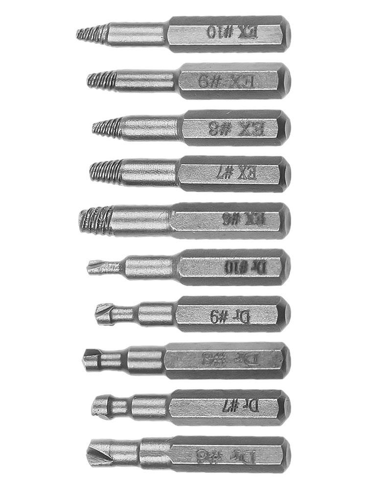 10pcs Damaged Screw Tap Remove Tool Broken Head Screw Extractor Drill Bit 4mm 6.35mm Metal Screw Extractor Set