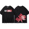 Cool anime Slam Dunk cartoon short-sleeved T-shirt for men summer front and back print loose clothes around Yukawa Kaede