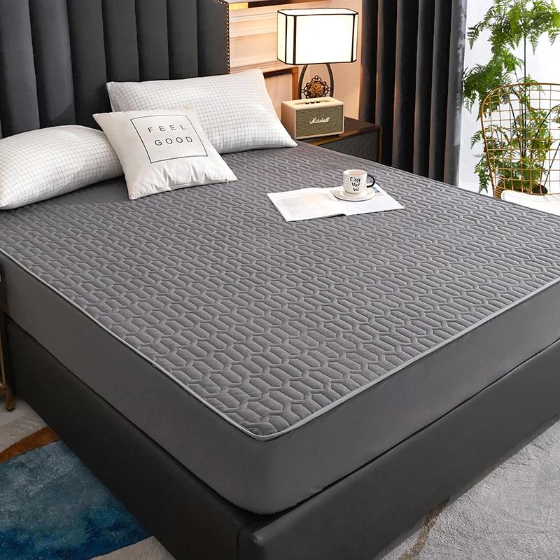 Waterproof Mattress Cover Cartoon Fitted Sheet Home Bedroom Bed Pad Protector Families with Pet Children (without Pillow Case)