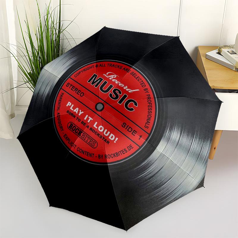 

Vinyl Record, Music Label themed Eight rib Automatic Folding Umbrella Is Suitable for Both Men and Women, Making It A Perfect Christmas and