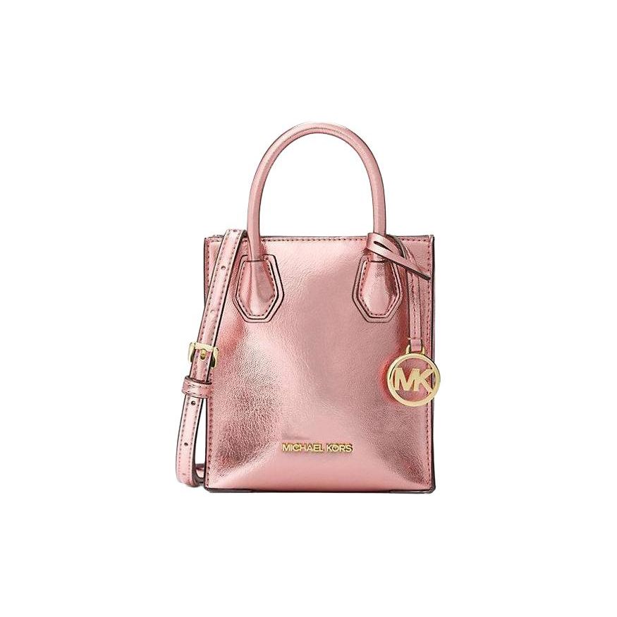 

Michael Kors MK Mercer Letter Logo Patent Leather Shoulder Tote Crossbody Mini Unisex bags Rose-Pink 35H3GM9C0M-PRIMROSE Basic Set (Bag+Dust Bag)