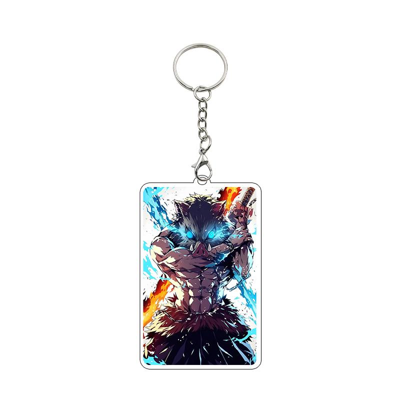 Anime 8cm Kamado Tanjiro Nezuko Agatsuma Zenitsu Cartoon Characters Acrylic Keychain Accessories Car Pendant Gifts Toy Wholesale