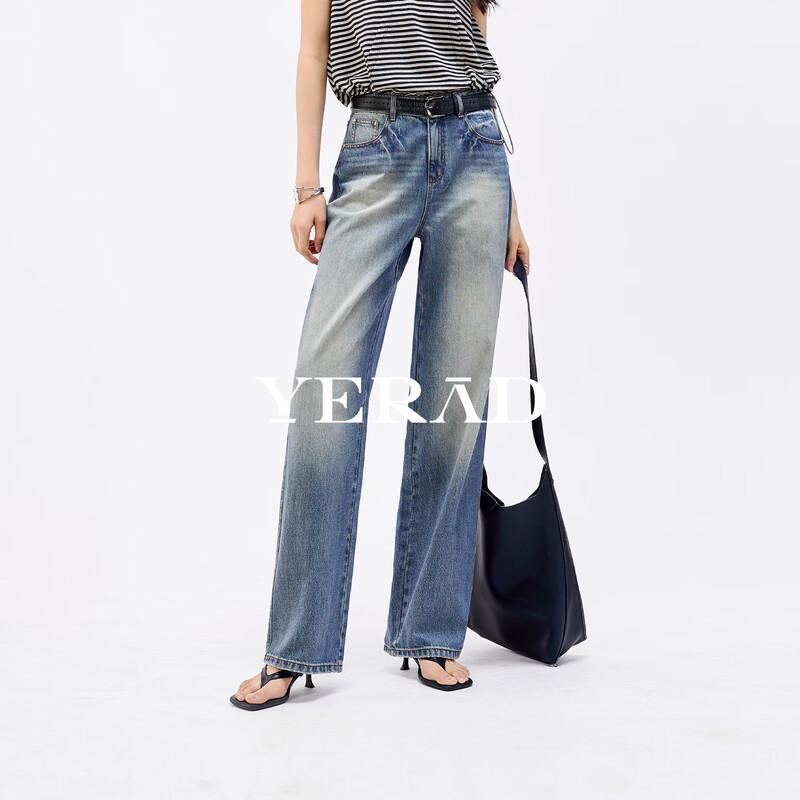 YERAD Women s Linen Lyocell Blend Loose Wide-Leg Jeans 32
