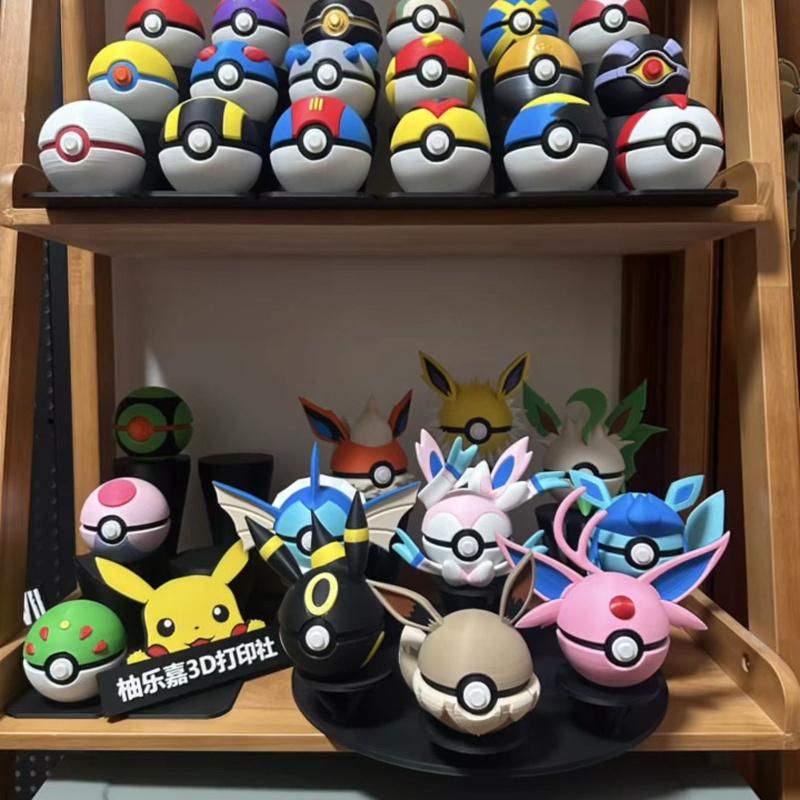 Poké Ball Pokemon Form Sphere Figures Model Statue Desktop Ornament 3d Printed Model Trendy Toy Surprise Gift Collectible