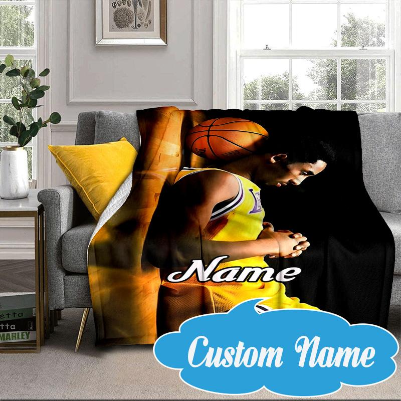 Custom Name Kobe's Legacy Art Blanket bed sofa Blanket Flannel Blanket for Camping, Hiking, Picnic Essentials,gift for Fan family