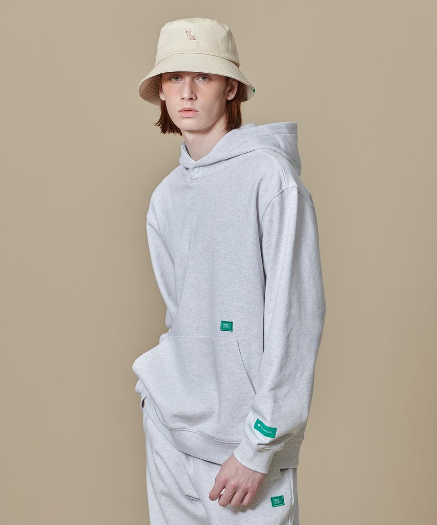 Essential Snap Hoodie_Melange Grey