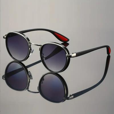 Vintage Designer Sunglasses Men Round Metal Titanium High Quality UV Protection Sun Glasses for Outdoor Fashion