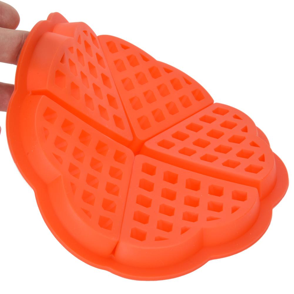 5 Cavity Silicone Nestle Waffles Mold Cake Chocolate Pan Muffin Breakfast Baking Mould (Round)