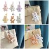 Bowknot 3D Rabbit Plush Keychain, Cute Fluffy Bunny Keyring for Girls, Soft Stuffed Car Key Ring, Backpack Bag Pendant Gift