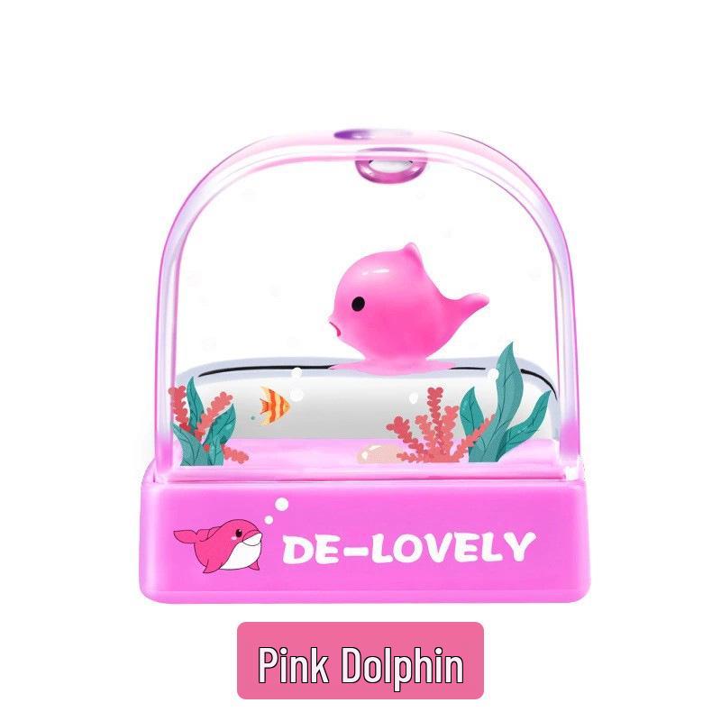 Cartoon Dolphin Pattern Kids Name Stamp – Photosensitive Floating Crystal Seal