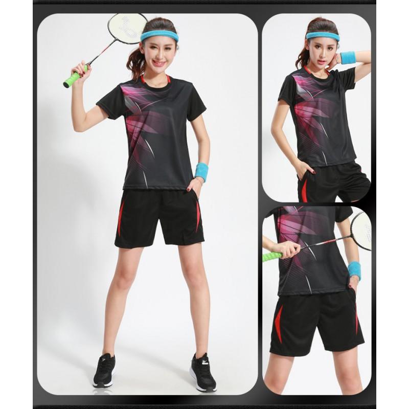 Unisex Badminton Tennis Short Sleeve Sport Shirt Kids Adults Training Athletic Top