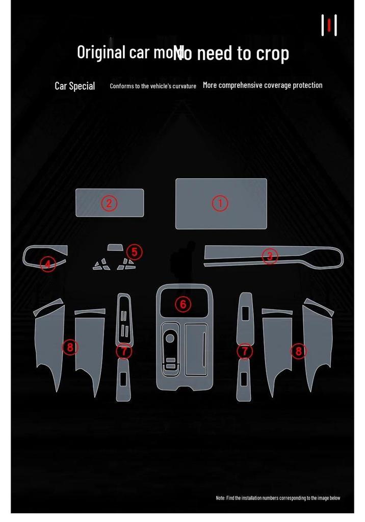 Transparent TPU Interior Film for 2021-2025 GAC Aion V Plus Console and Door Panels