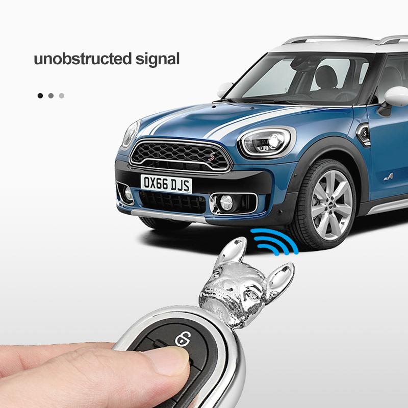 3D Metal Bulldog Car Key Case Cover Protection Shell For Mini Cooper F56 F55 F60 F54 F57 Car Key Chain Decoration Accessories