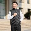 Men Cotton Vest Stand Collar Sleeveless Zipper Closure Thermal Jacket with Pockets Solid Color Winter Waistcoat