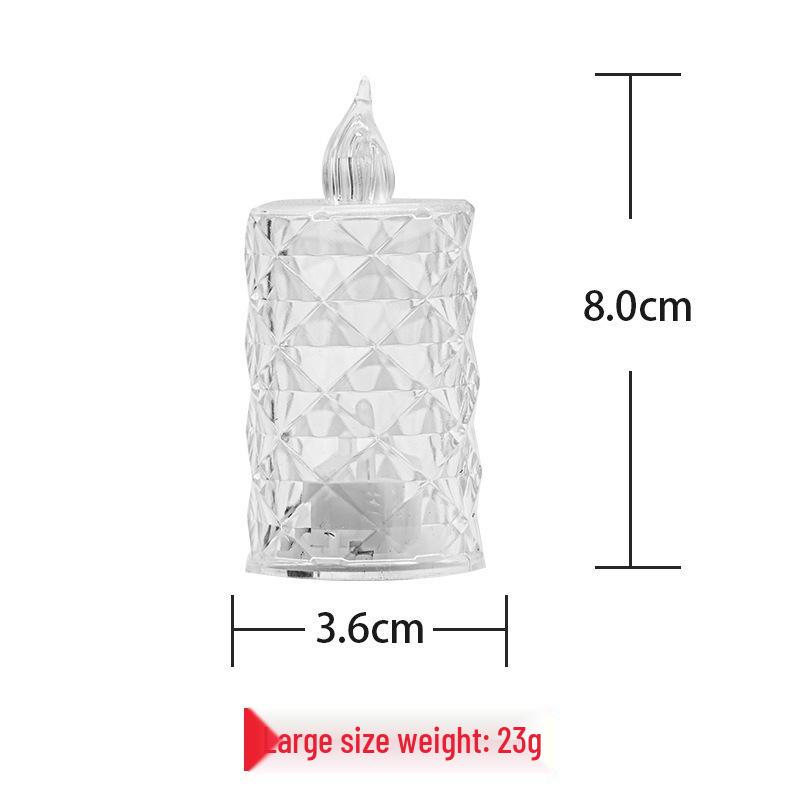 LED Crystal Rhombus Tea Light: Transparent Decorative Candle Lamp for Bar, Birthday, or Atmosphere Lighting