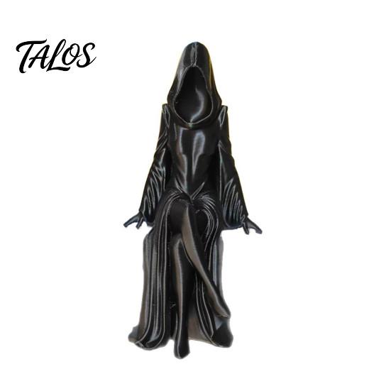 Dunkle Ästhetik Raumakzente Gotische Kapuzenlose Hexenfigur, Sitzende Dame Nische Künstlerische Heimdekoration Figur, 3D-gedrucktes Ornament