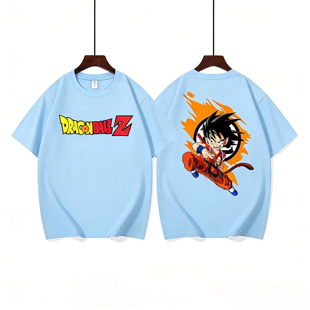 Dragon Ball Z Kids Cotton TShirt Adult Boys Girls Family Matching Casual Tee Front Back Print Anime Goku Graphic Tops