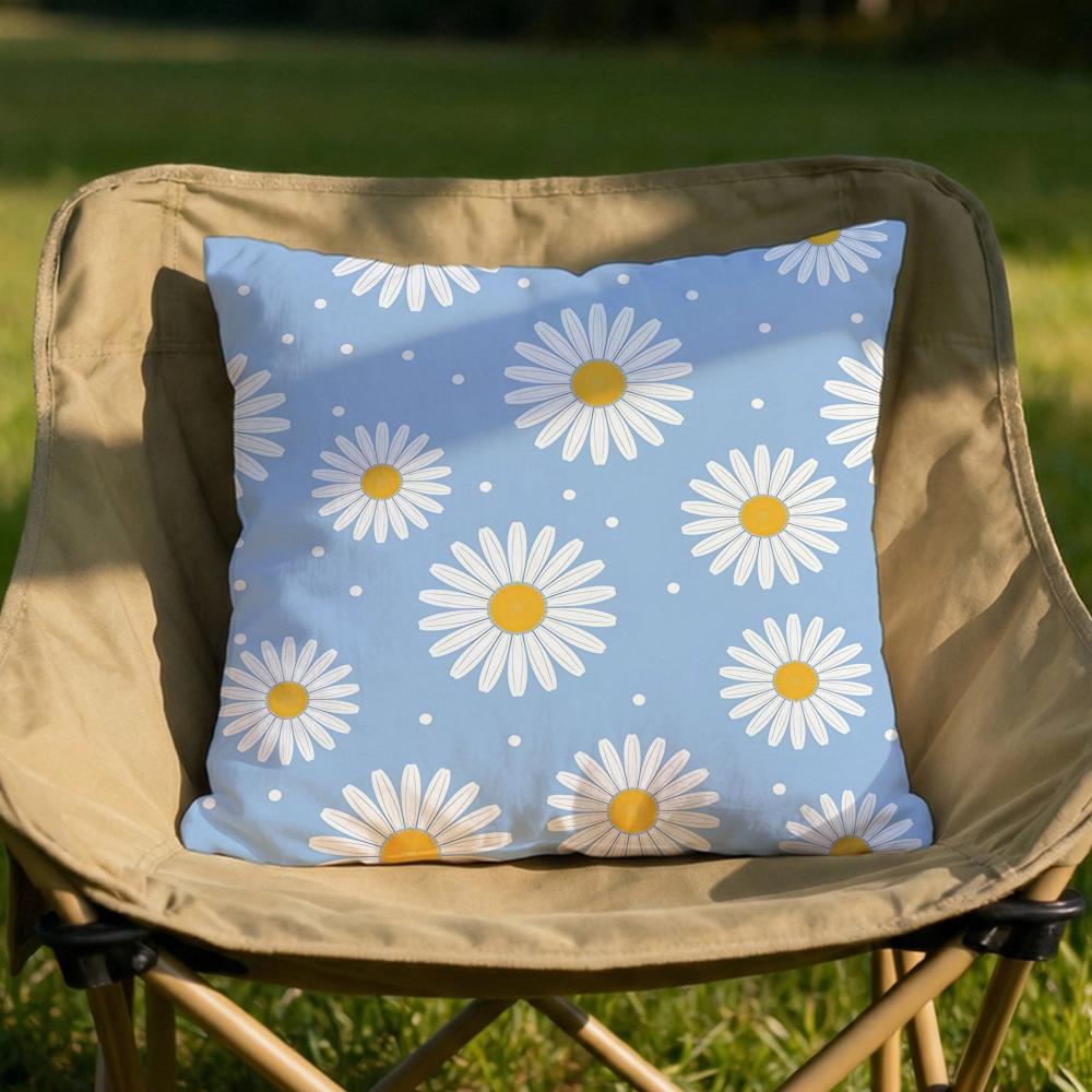 Blooming Flowers Cushion Cover Soft Reversible Durable Pillow Cover MultiScene Use for Home Car Daily Comfort