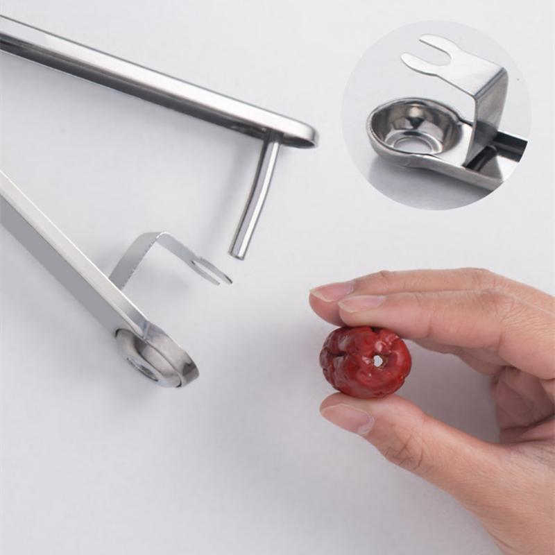 Stainless Steel Cherry Pitter Press Tool Fruit Cherries Olive Corer Seeds Remover for Making Cherry Jam Kitchen Gadget