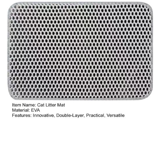EVA Kattesandmatte Dobbelt Lag Stor Hull Anti-skli Sandskål Filtermatte Effektiv Rengjøring Pustende Design Kattetilbehør